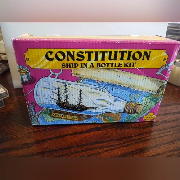 1984 Constitution Ship In A Bottle Kit #203 Vintage Woodkrafter Model‎ Kits NIB - Picture 1 of 3